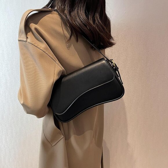 Shoulder Bag for women Y2K Crossbody Vegan Leather Purse Straps Retro Clutch Hob - Picture 4 of 6